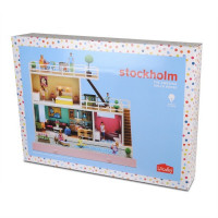 Кукольный домик "Стокгольм", с розетками для освещения, с бассейном, для кукол 12 см